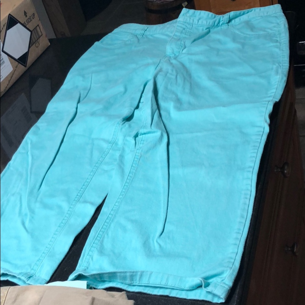 Turquoise color capris size 14 by Cherokee